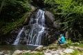 Moss Glen Falls, Stowe , Lamoille County, VT , USA Royalty Free Stock Photo