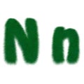 Moss green letter N