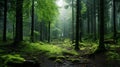 Enchanting European Forest: A Captivating Blend Of Green And Dark