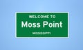 Moss Point, Mississippi city limit sign. Town sign from the USA. Royalty Free Stock Photo