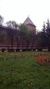 Moss tower and part of the Kremlin stays, Smolensk, Russia.