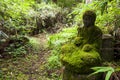 Mossy bodhisattva statue