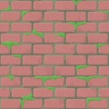 Mossy Brick Wall Seamless Pattern Royalty Free Stock Photo