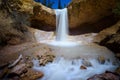 Mossy cave waterfall Royalty Free Stock Photo