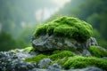 Mossy rock, macro photography, high resolution, dark green color, depth of field, blurred background, nature photography, mos