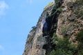 Mossy waterfall with Christmas tree shape in Sumidero Canyon, Mexico