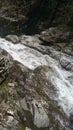 Mossy waterfalls on rocks