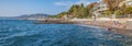 Autumn panorama of Albatross beach. Sochi Russia.