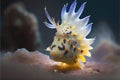 Colorful cute nudibranch sea slug strange marine life