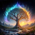 The most amazing tree of very colorful starlight.
