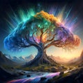 The most amazing tree of very colorful starlight.