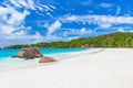 The most beautiful Anse Lazio beach on Praslin island, Seychelles Royalty Free Stock Photo