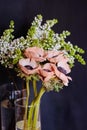 Bouquet of flowers for a wedding or in the interior of a flower shop Royalty Free Stock Photo