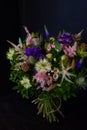 Bouquet of flowers from anemone rose Ranunculus mattiola Tulip eucalyptus Narcissus for a wedding or holiday