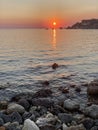 Most beautiful sandy beach at sunset-  Golden Bay -Malta Royalty Free Stock Photo