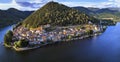 Scenic lake Piediluco in Umbria, Terni province