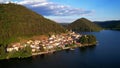 Italian scenic lakes - lake Piediluco in Umbria, aerial view