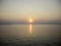 The most beautiful sunset over the sea in Thailand. Royalty Free Stock Photo