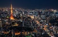 The most beautiful Viewpoint Tokyo tower in tokyo city ,japan