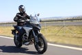 Biker drives Ducati Multistrada V4S