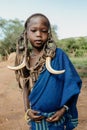 Most dangerous African Mursi people tribe, Ethiopia, Africa Royalty Free Stock Photo