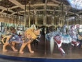 The Herschel-Spillman Carousel at the Koret Children`s Playground, Golden Gate Park, 7. Royalty Free Stock Photo