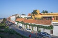 Panoramic view of the walled city colonial houses line