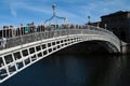 The most famous bridge in Dublin called `Half penny bridge` in Ireland Royalty Free Stock Photo