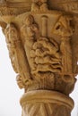 Cloister of the Benedictine monastery in the Cathedral of Monreale in Sicily. General view and details of the columns and capitals Royalty Free Stock Photo