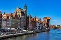 The most famous cityscape of Gdansk with the historic crane