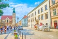 The most famous Grodzska Street in Krakow, Poland Royalty Free Stock Photo