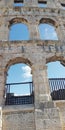 Arched wall of the Croatian Amphitheater of Pula, Croatia