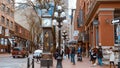 Most famous landmark in Vancouver Gastown - the Steam Clock - VANCOUVER, CANADA - APRIL 11, 2017