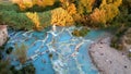 Most famous natural thermal hot spings pools in Tuscany - scenic Terme di Mulino vecchio, italy