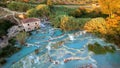 Most famous natural thermal hot spings pools in Tuscany - scenic Terme di Mulino vecchio, italy