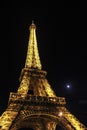 Midnight in Paris, Eiffel Tower Royalty Free Stock Photo