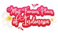 Most famous places of Indonesia flat poster vector template