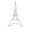 Most famous places in Paris as a vector Eiffel tower. Simple drawing without details Royalty Free Stock Photo