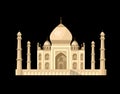 most famous World landmark. Vector illustration of Taj Mahal