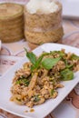 Pork larb`s thai local Northeast food