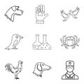 Most favourite icons set, outline style