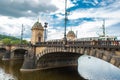 Most Legii or bridge of legions on the Vltava river in Prague Royalty Free Stock Photo