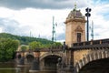 Most Legii or bridge of legions on the Vltava river in Prague Royalty Free Stock Photo