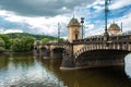Most Legii or bridge of legions on the Vltava river in Prague Royalty Free Stock Photo
