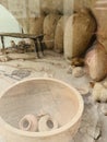 Amphorae found in antique graves on display at the British Museum in London United Kingdom