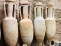 Amphorae were used in vast numbers for the transport and storage of various products, both liquid and dry, but mostly for wine. Royalty Free Stock Photo