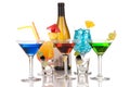 Most popular alcoholic cocktails drink composition Royalty Free Stock Photo