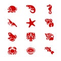 The most popular aquarium inhabitants as glyph icons