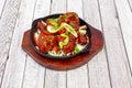 The Most Popular Asian Tandoori Style Roast Chicken Recipe with Onions, Peppers, Tomatoes and Chopped Fresh Cilantro