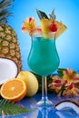 Most popular cocktails series - Blue Hawaiian Royalty Free Stock Photo